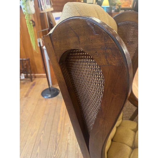 1960s Vintage MCM Lewittes Cane Wingback For Sale - Image 5 of 12