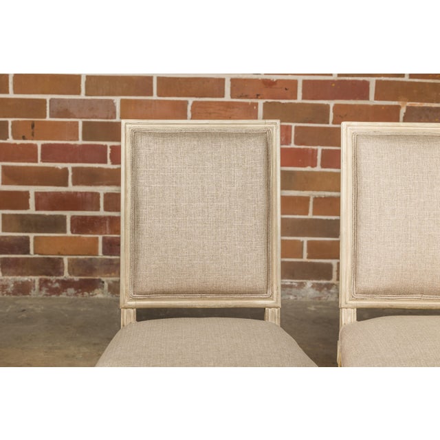 Pair of French Louis XVI Style 1920s Painted Side Chairs with Fluted Legs For Sale - Image 11 of 12