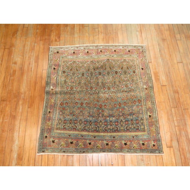 Persian Antique Persian Bidjar Square Rug - 3'9" x 4' For Sale - Image 3 of 7
