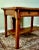 American Craftsman Mission quarter-sawn oak desk or library table. Corner corbels, square legs, lower stretcher and two...