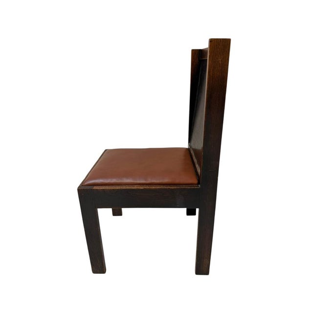 Art Deco Modernist Side Chair with Leather Seat, 1930s For Sale - Image 9 of 10