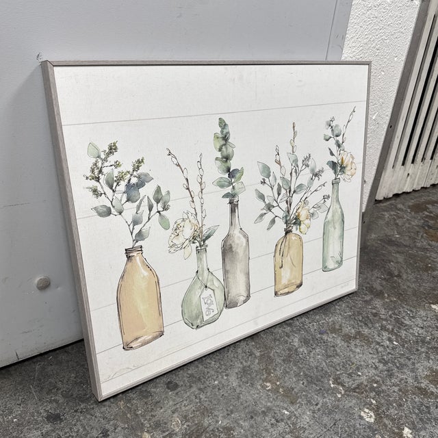 Farmhouse Stupell Home Décor Botanical Floral Bottles Wall Art, Framed For Sale - Image 3 of 12