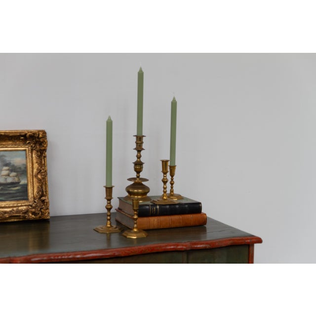 Antique Danish Brass Candlesticks, 1890s, Set of 5 For Sale - Image 13 of 17