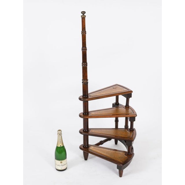 Vintage Spiral Mahogany Library Steps, 20th Century For Sale - Image 9 of 11
