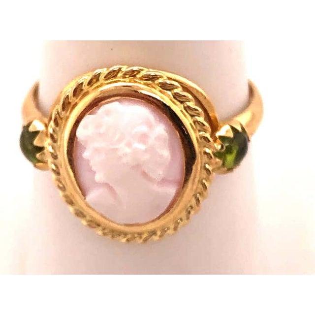 Gold 14 Karat Yellow Gold Cameo Ring With Stones For Sale - Image 8 of 11