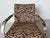 Beige Thayer Goggin “Zac” Zebra Print Swivel Lounge Chair in Brushed Stainless Steel For Sale - Image 8 of 12