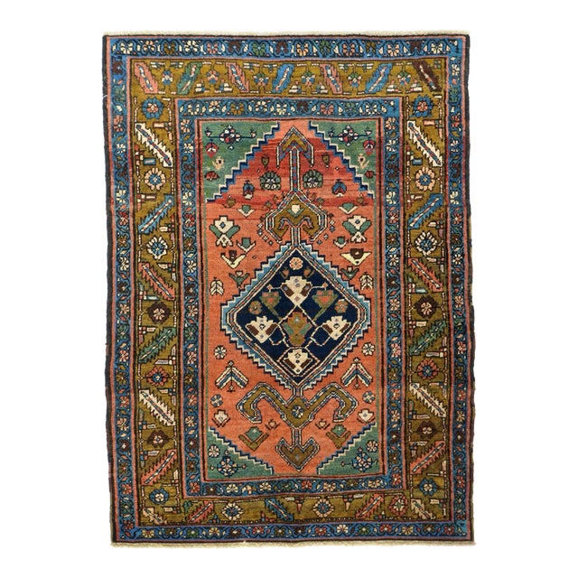 Antique Persian Heriz Rug 3'9'' x 5'1'' For Sale