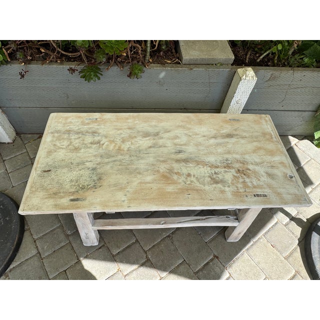 Antique Elm Wood Coffee Table For Sale - Image 14 of 15
