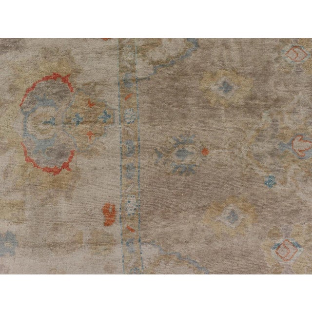 Textile Large Turkish Oushak Rug in Neutral Colors All-Over Design 16'2" X21' For Sale - Image 7 of 17