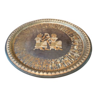 Antique Egyptian Revival Precious Mixed Metal Charger For Sale