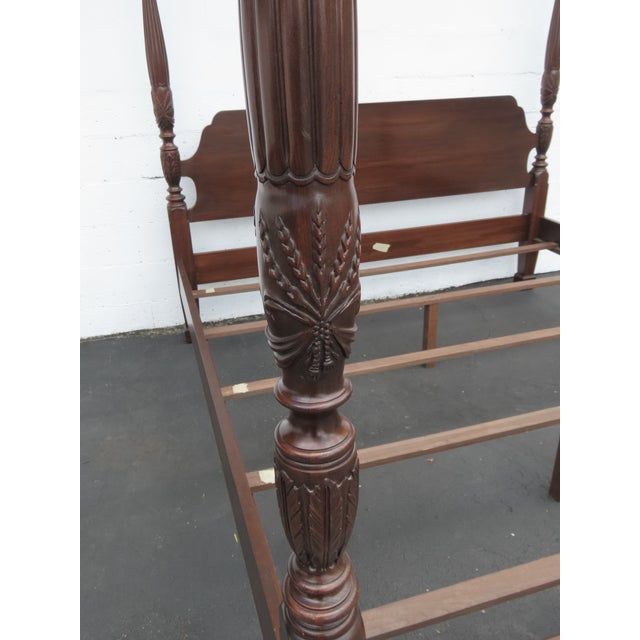Carved Mahogany King Size Poster Bed 6444 For Sale - Image 17 of 18
