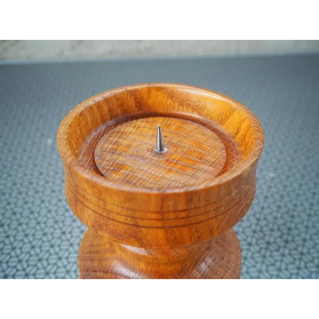 Wood Mid-Century Wooden Candleholder, Europe, 1960s For Sale - Image 7 of 13