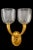 Olympia Due - Art Deco-style 2-light wall sconce with convex oval ridged backplate and tapered cornucopia arms. cut glass...