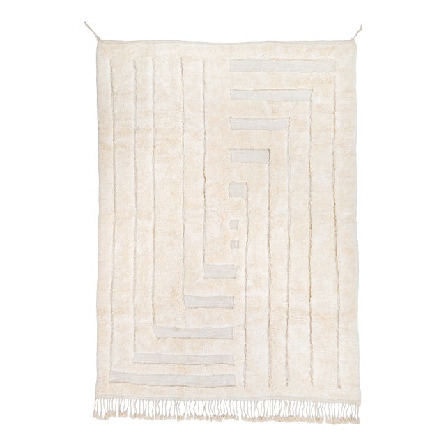 Hand-Knotted Wool Rug by Azele Studio For Sale