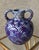 Late 20th-Century Safi-Style Earthenware Dual-Handled Pottery Vessel Drenched in Deep Cobalt Blue & Byzantium Purple, Mexico For Sale - Image 16 of 18