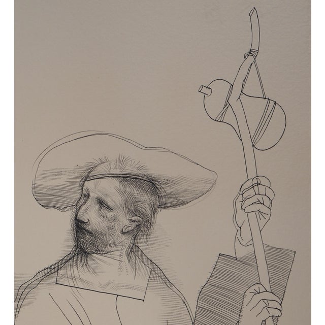 The Lovers and the Pilgrim Drawing by Miguel Conde, 1993, in Good conditions.