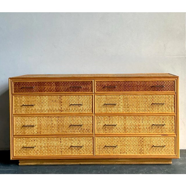 Vintage Boho Woven Rattan Dresser For Sale In West Palm - Image 6 of 6