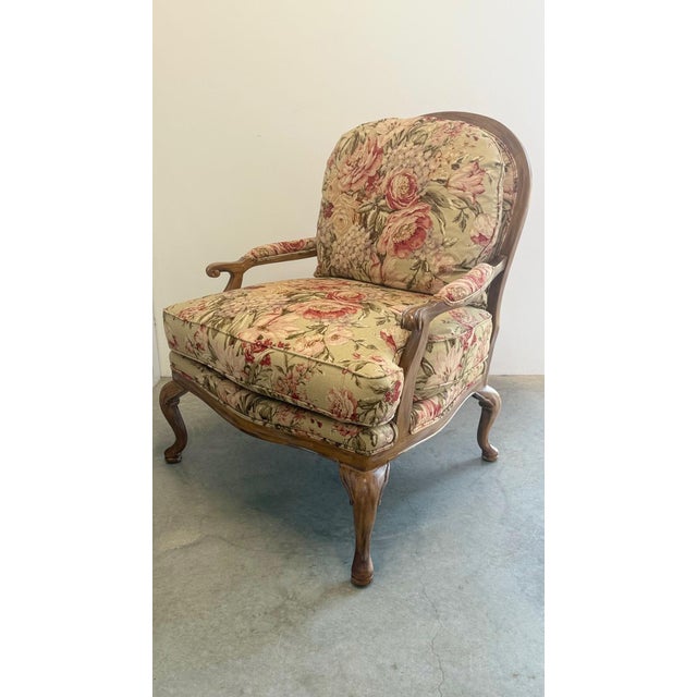 French Country 1990s Michael Thomas French Country Bergère Chair For Sale - Image 3 of 11