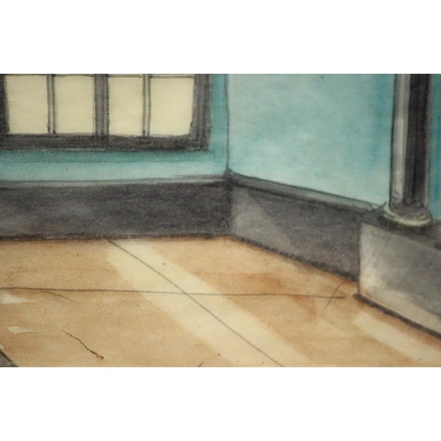 "Salon Interior" Watercolour Painting For Sale - Image 4 of 6