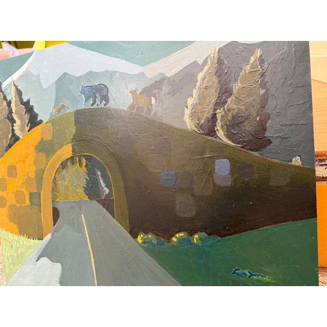 "Happy Animals" Painting of Wildlife Crossing by LWren Walraven For Sale - Image 11 of 14