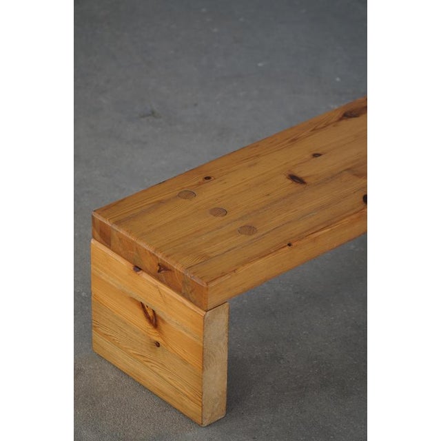 Mid-Century Swedish Modern Brutalist Table or Bench in Pine, 1960s For Sale - Image 9 of 16