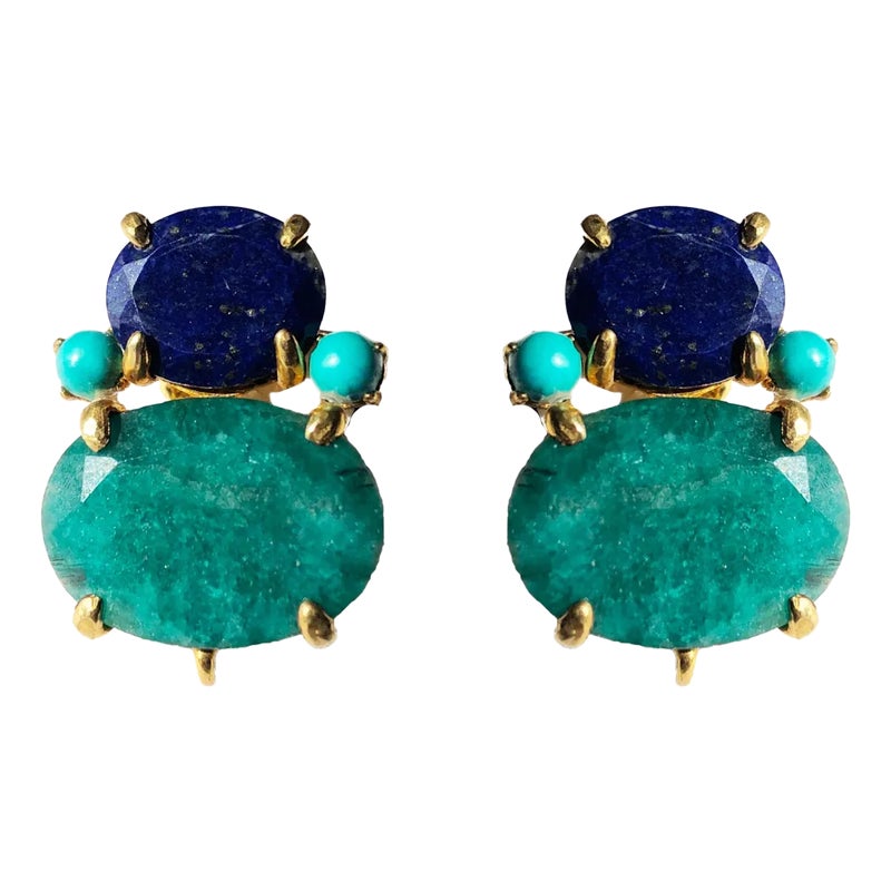 Agnes Studs, Dark Blue, Pierced