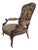 Grand Carved Mahogany Armchair c 1890 "Santa's Chair" Original Cut Velvet Chair For Sale