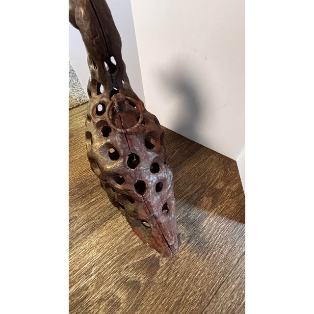 Japanese Majestic Vintage Japanese Cast Iron Duck Lantern For Sale - Image 3 of 4