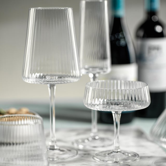 Bandol Fluted Textured All Purpose Glass - Set Of 4 Elevate your wine or cocktail experience with the Bandol glassware...