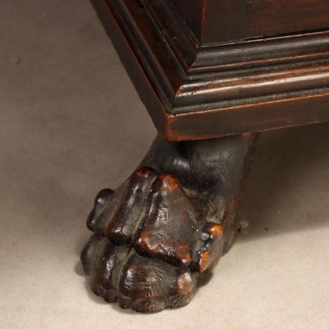 19th Century 19th Century Walnut Chest with Lion's Feet For Sale - Image 5 of 11