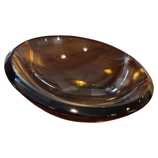 Gray Smoked Glass Catchall Dish, 1970s For Sale - Image 8 of 8
