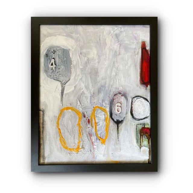 "Rosetta #11" Contemporary Abstract Multimedia Painting by G. Campbell Lyman, Framed For Sale - Image 4 of 4