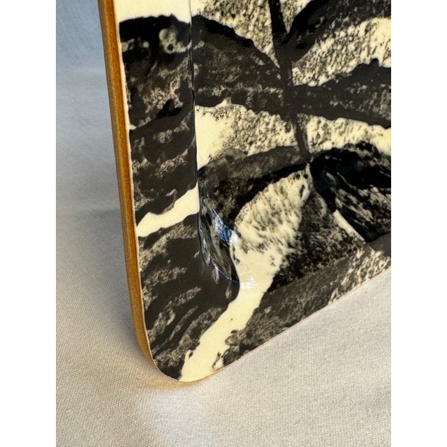 Organic Studio Art Pottery Black and White Ceramic Platter Styled After James Tower For Sale - Image 10 of 12