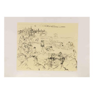Walter Piacesi, Adriatic Cliff, Etching, 1970s For Sale