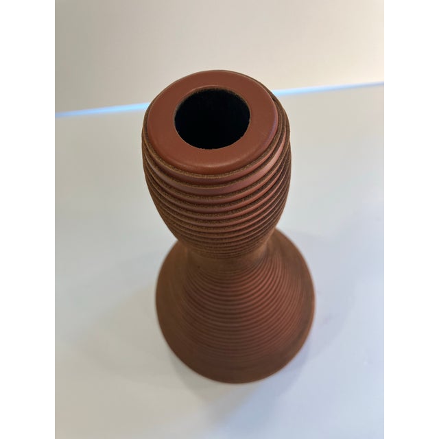 Italian 1990s Italian Leather Vase Signed Pizzitutti For Sale - Image 3 of 9