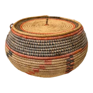 Vintage 20th Century Woven Lidded Basket