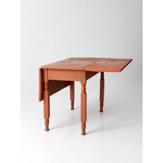 Antique Painted Primitive Drop Leaf Table For Sale - Image 18 of 18