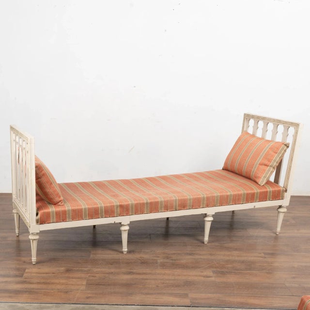 19th Century Swedish Gustavian White Backless Bench Settee For Sale - Image 12 of 12