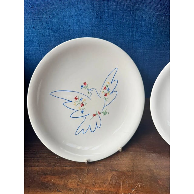 Pair of vintage plates – pablo picasso in limoges porcelain limoges porcelain edition, marked ecplp, after pablo picasso...
