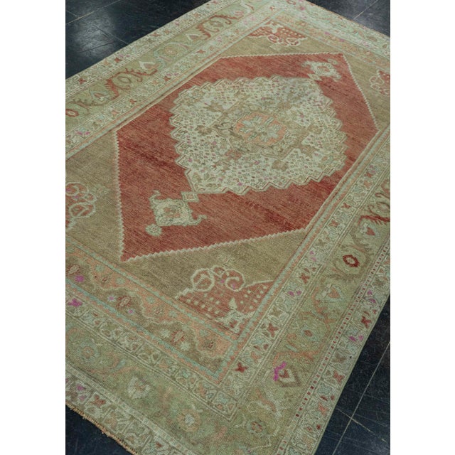 Red Turkish Vintage Rug 4'9" x 7'11" #20848 For Sale - Image 8 of 8