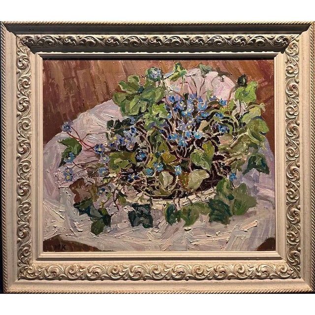 Maya Kopitzeva, Snowdrop Flowers & Violets, 1998, Oil, Framed For Sale - Image 6 of 6