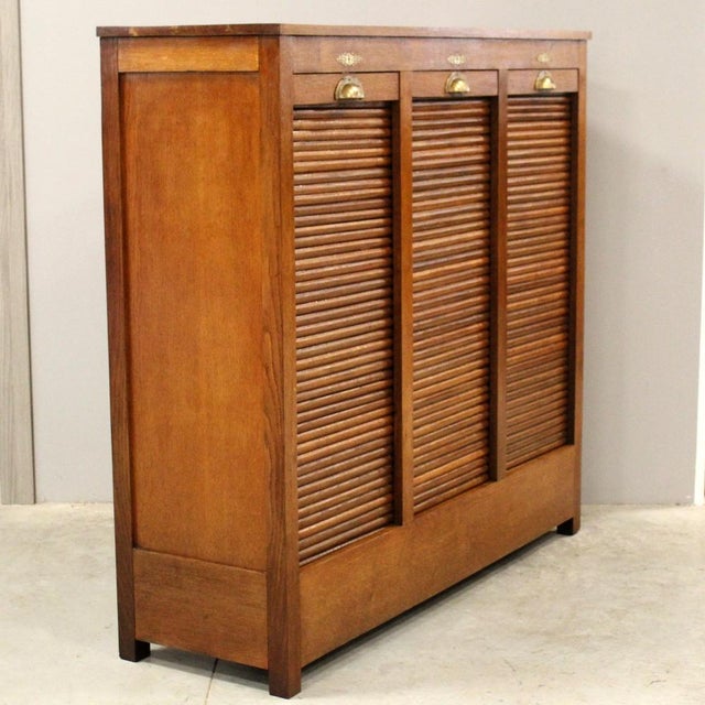 Vintage Filing Cabinet in Oak, 1920s For Sale - Image 4 of 11