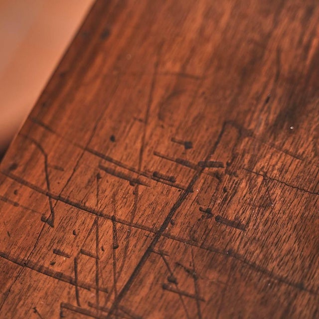 Brown Walnut Slab Cabinet with Three Drawers For Sale - Image 8 of 12