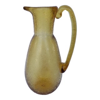 1950s Archimede Seguso Vetri d'Arte Poli Murano Glass Corroso Pitcher Jug For Sale