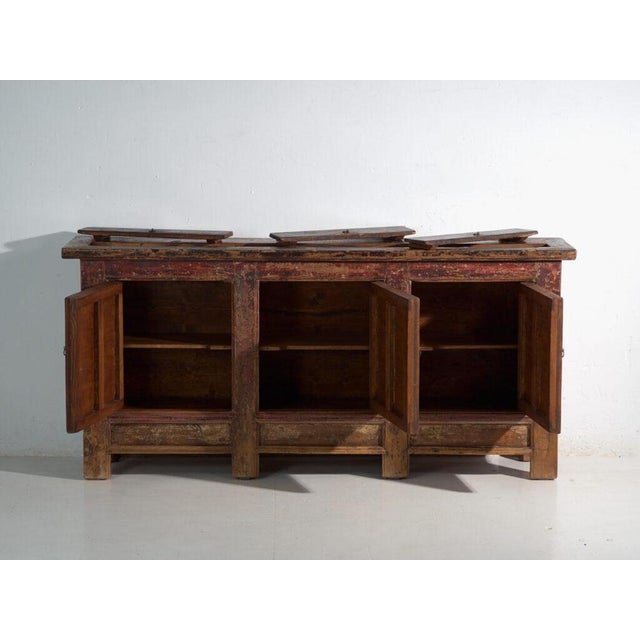 Wood Vintage Chinese Sideboard in Elm, 1930 For Sale - Image 7 of 12