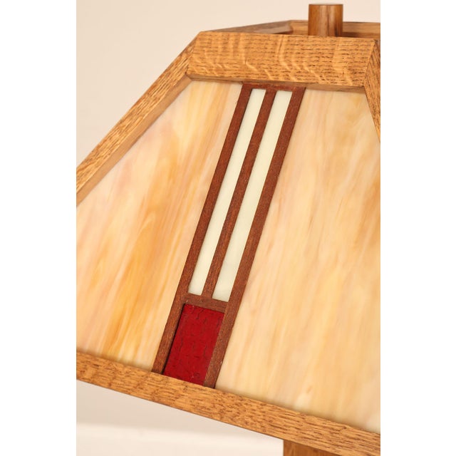 Ppl Fine Woodworking Mission Oak and Stained Glass Floor Lamp For Sale - Image 11 of 18