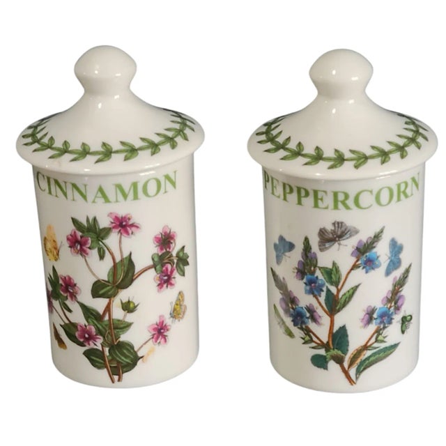 Pair of Vintage Portmeirion Botanic Garden Spice Jars Cinnamon & Peppercorn For Sale - Image 6 of 6