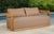 Eclipse Outdoor Solid Teak Wood Love Seat - Light Brown Fabric For Sale - Image 9 of 11