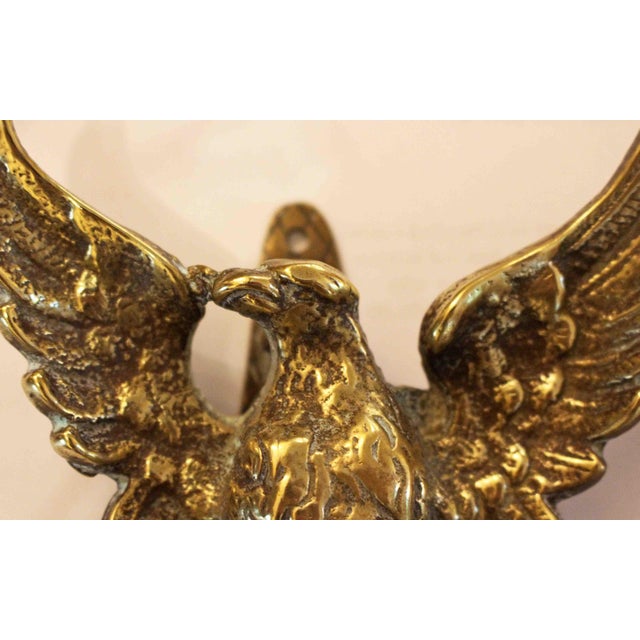 English Circa 1900 Antique English Brass Eagle Door Knocker For Sale - Image 3 of 4