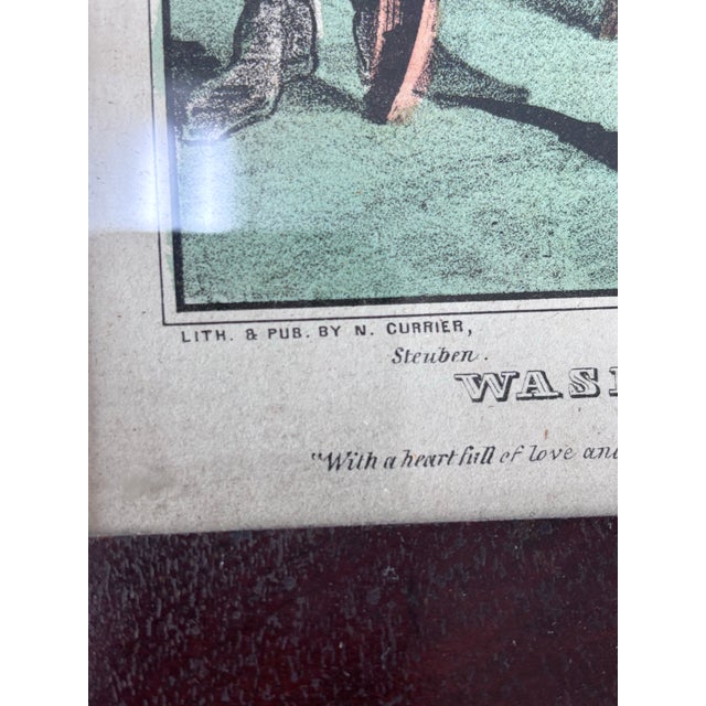 Mid 19th Century Mid 19th Century Washington Taking Leave of the Officers of the Army - Original Nathaniel Currier Lithograph, Framed For Sale - Image 5 of 12